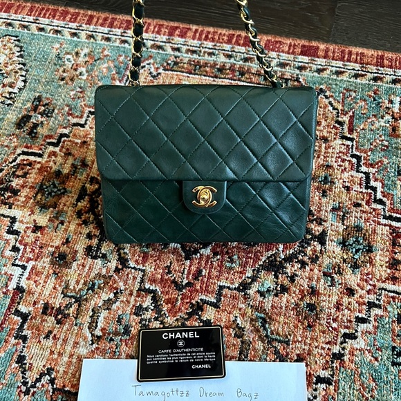 SOLD-on payment plan**Chanel Classic Vintage Mini Square Dark Green Flap Bag - Picture 3 of 11